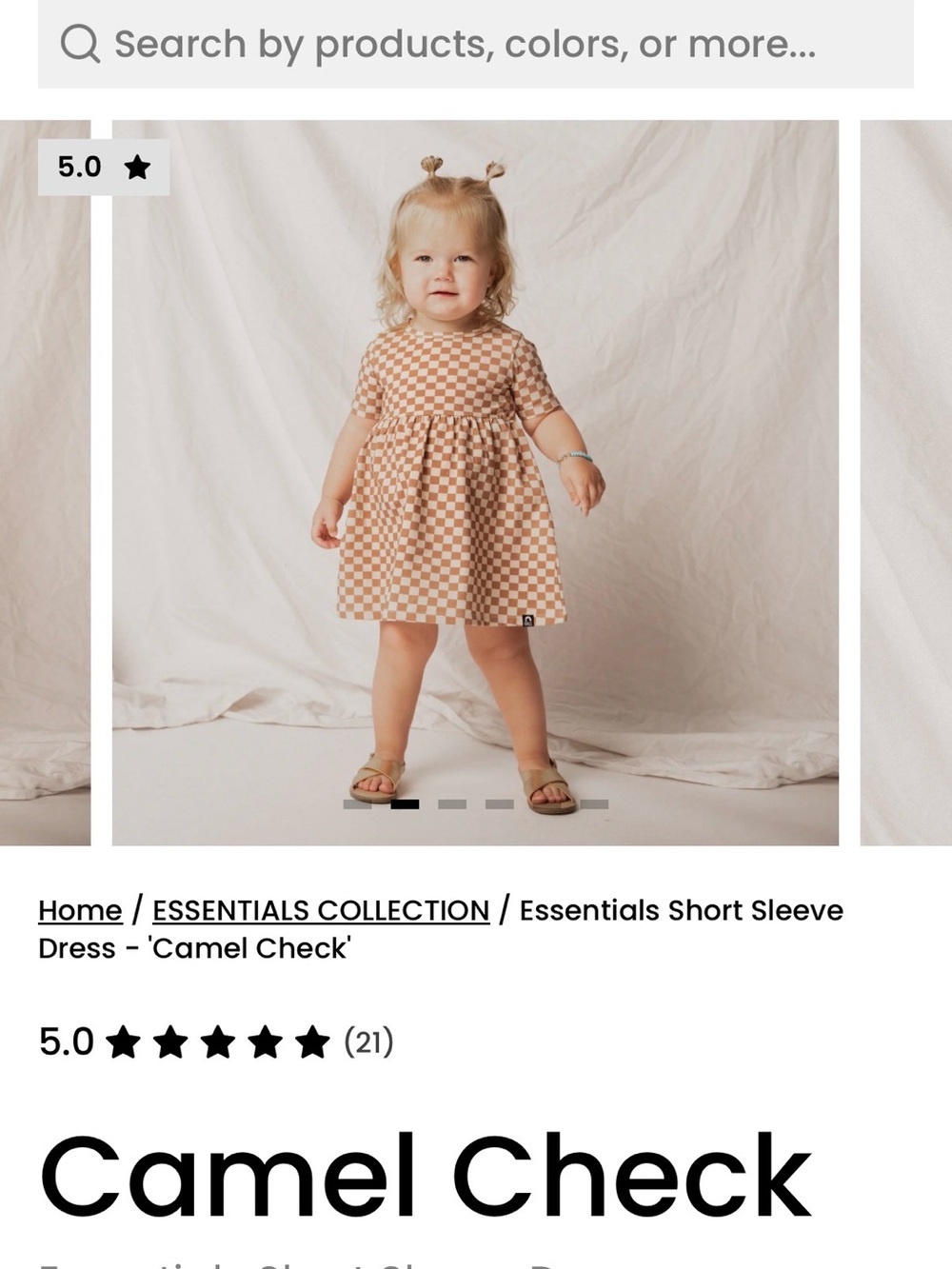 Rags 2T Camel Check
Essentials Short Sleeve Dress